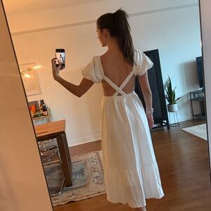 Astr White Midi Dress